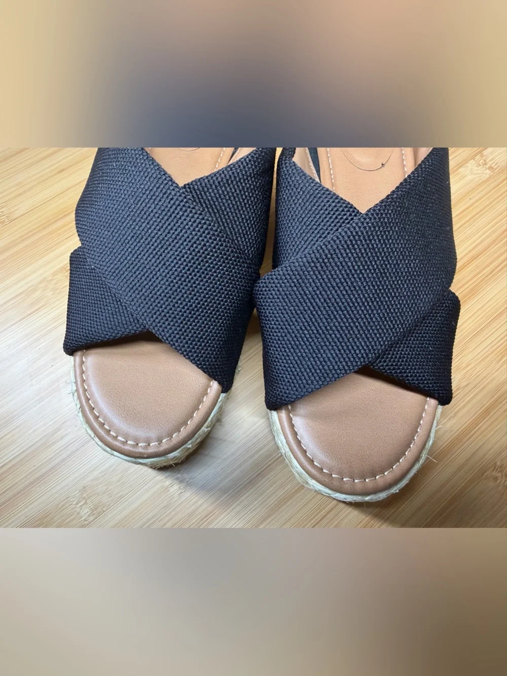 Universal Thread Black Desi Platform Espadrille Crisscross Sandals Size 10